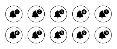 Bildirim çanı simgesi çember çizgisinde izole edildi