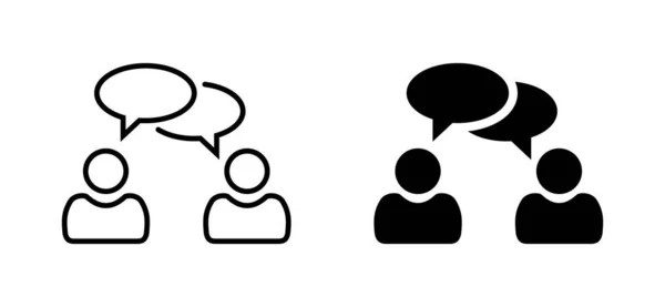 Pessoas Falando Vetor Ícone Conversação Conceito Símbolo Discussão — Vetor de Stock