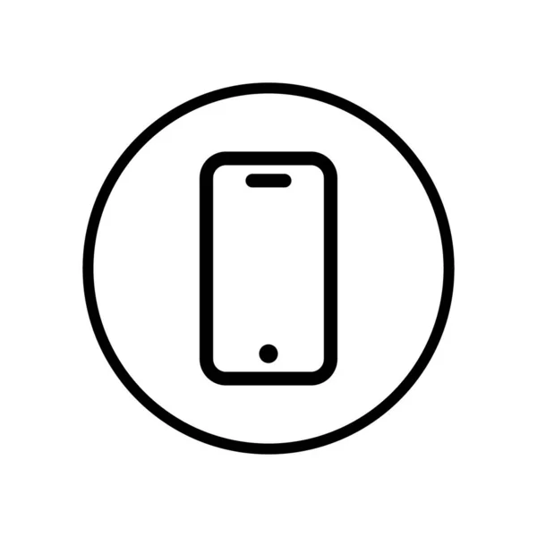 Smartphone Ikon Vektor Mobiltelefon Mobiltelefon Symbol Cirkel Linje — Stock vektor