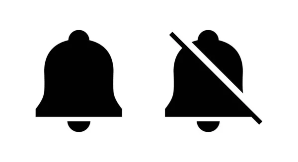 Benachrichtigungsglocken Icon Vektor Flachen Stil Stummes Zeichen Symbol Konzept — Stockvektor
