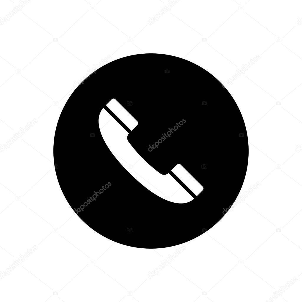 Vintage telephone icon vector isolated on circle background
