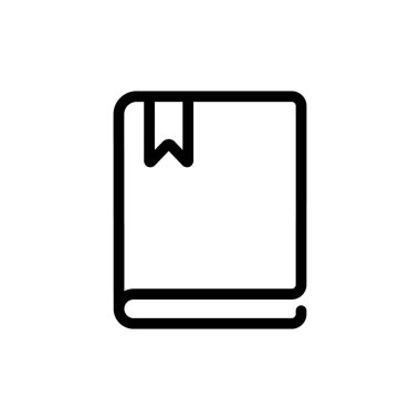 Kapalı kitap satırı simgesi vektörü beyaz arkaplanda izole edildi. Eğitim kütüphanesi işaret sembolü