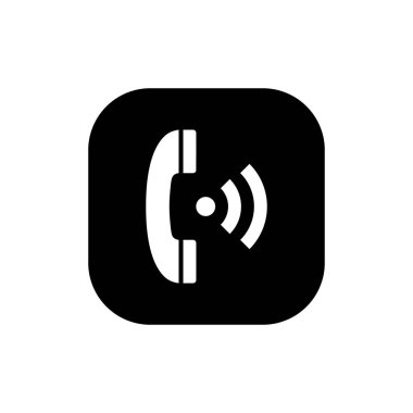 Eski telefon simgesi vektörü kare arkaplanda izole edildi