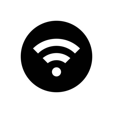 Wifi daire arka planında simge vektörü sinyali veriyor. Kablosuz ağ bağlantı sembolü kavramı