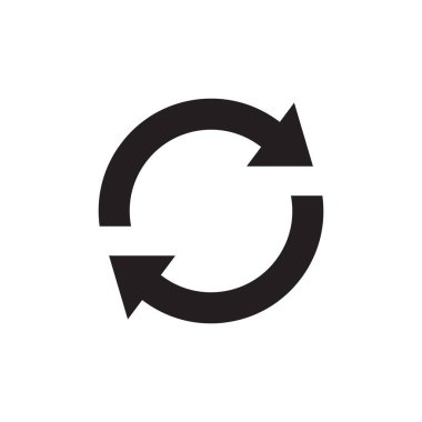 Ok tazele, yeniden yükle, simge vektörünü düz şekilde eşzamanla