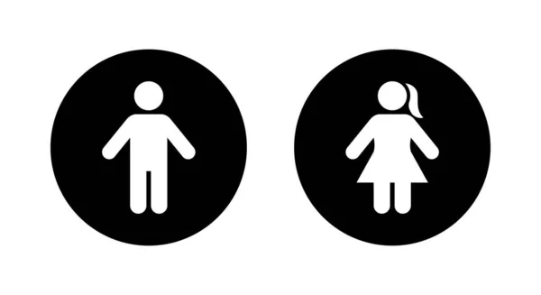 Ayakta Duran Erkek Dişi Işaret Simgesi Vektörü Erkek Kadın Tuvalet — Stok Vektör