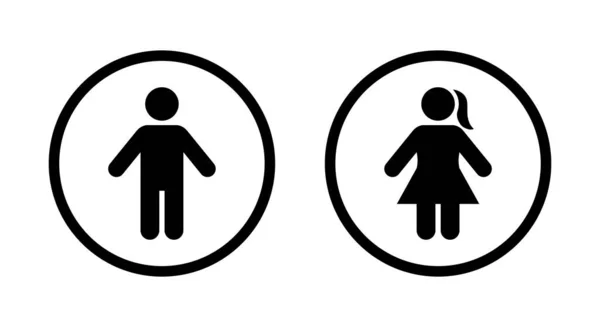 Vecteur Icône Signe Mâle Femelle Debout Symbole Porte Homme Femme — Image vectorielle