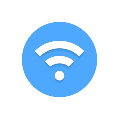 Düz biçimli WIFI ağ düğmesi simgesi vektörü