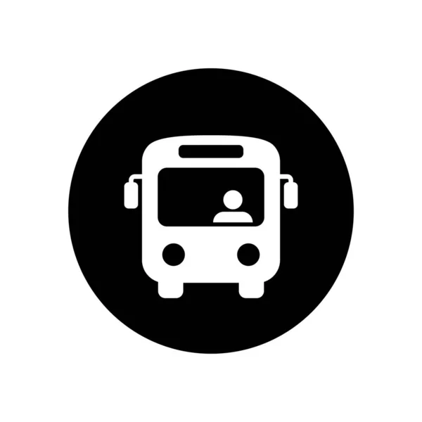 Bus Vector Icono Transporte Público Círculo Fondo — Vector de stock