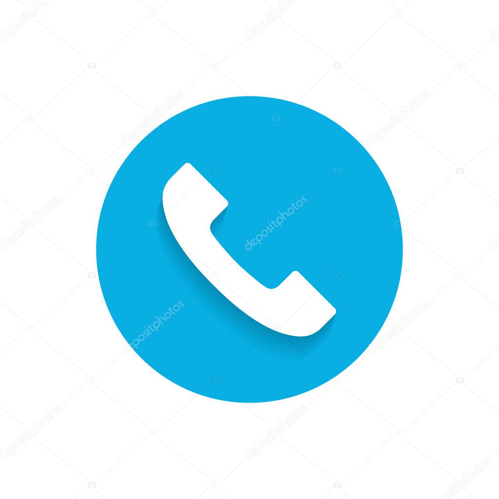 Call button icon vector. Smartphone communication dial symbol