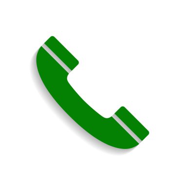 Telefon simgesi vektörü. Düz biçimli çağrı düğmesi işareti sembolü