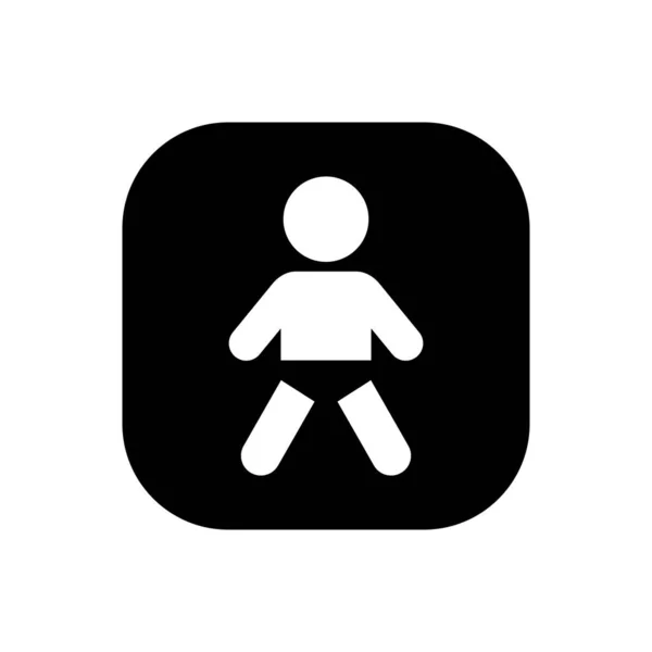 Baby Boy Icon Vector Kid Child Symbol Square Background — Stock Vector