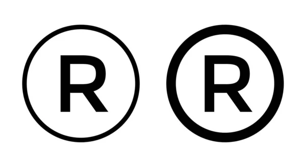 Icono Marca Registrada Vector Signo Del Alfabeto Aislado Sobre Fondo — Vector de stock