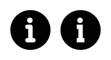 Bilgi düğmesi simgesi vektörü. Bilgi, alfabe işareti simgesi