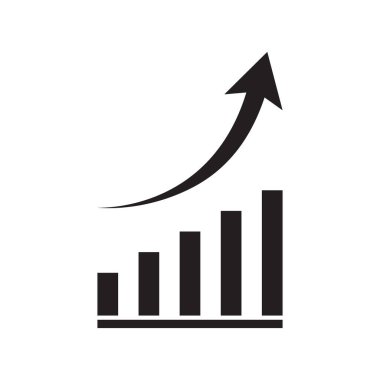 Grafik simgesi vektörü büyüyor. Şirketin kar büyümesi sembolü