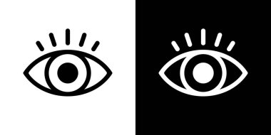 Düz biçimde göz ikonu vektörü. İzle, işaret simgesini izle