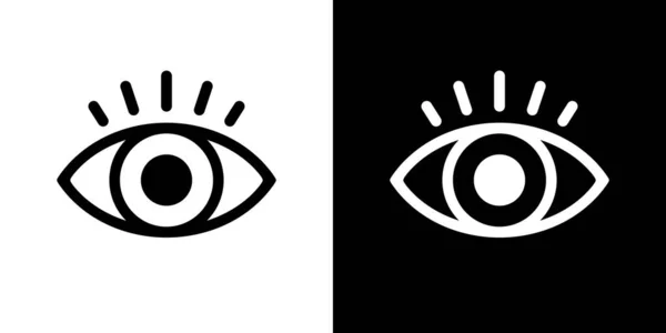 Icona Dell Occhio Vettore Stile Piatto Vista Simbolo Del Segno — Vettoriale Stock