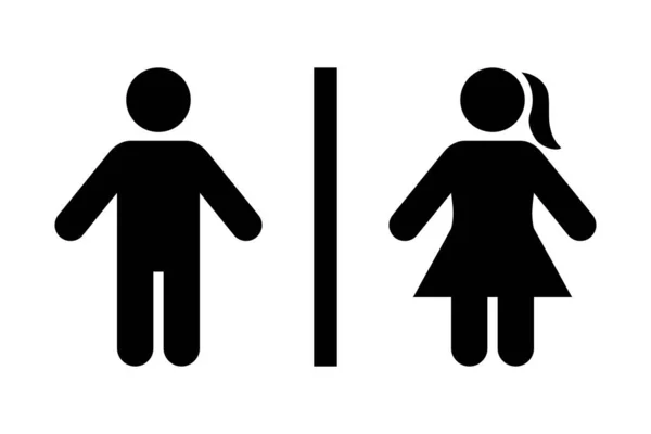男厕和女厕标志符号 在白人背景下孤立的男性女性图标向量 — 图库矢量图片