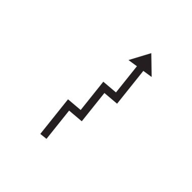 Çizgi biçiminde büyüyen grafik vektörü. Büyüyen grafik işareti sembolü