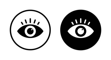 Siyah çember içinde göz görünümü simgesi vektörü