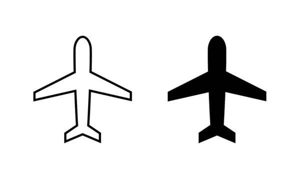 飛行機 飛行機のアイコンベクターは白い背景で隔離されました 航空輸送記号シンボル — ストックベクタ