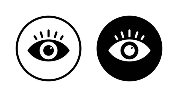 Eye View Icon Vector Black Circle — Stock Vector