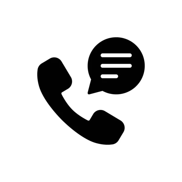 コールセンターサポートアイコンベクター スピーチクラウドサインシンボル付き電話 — ストックベクタ