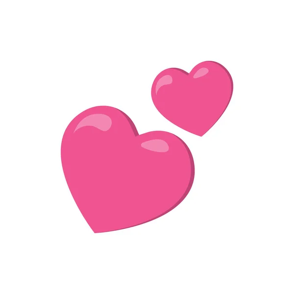 Love Emoticon Icône Vecteur Dans Style Plat Double Cœur Comme — Image vectorielle