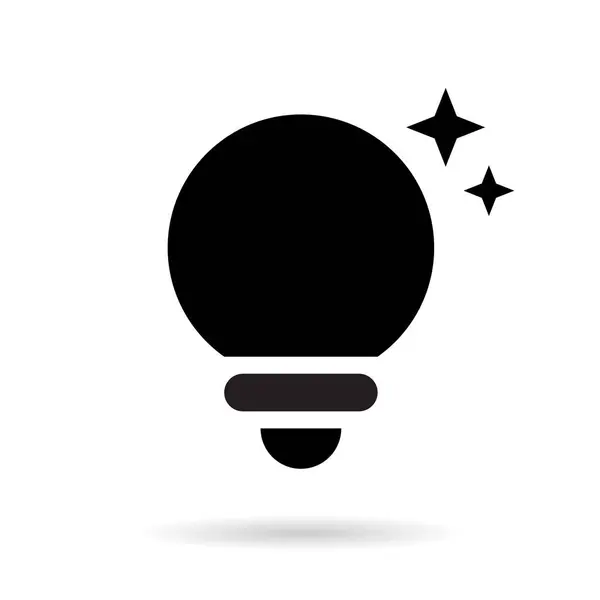 Conseils Icône Vecteur Ampoule Solution Avec Symbole Étoile — Image vectorielle