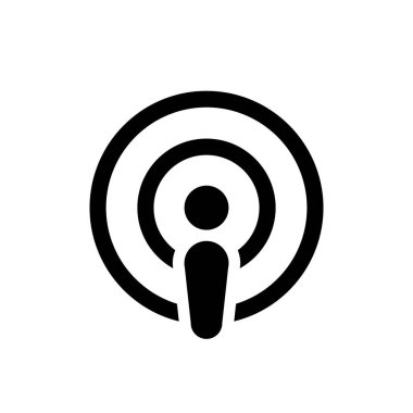 Apple podcast ikon vektörü beyaz arkaplanda izole edildi. Podcasting işareti sembolü