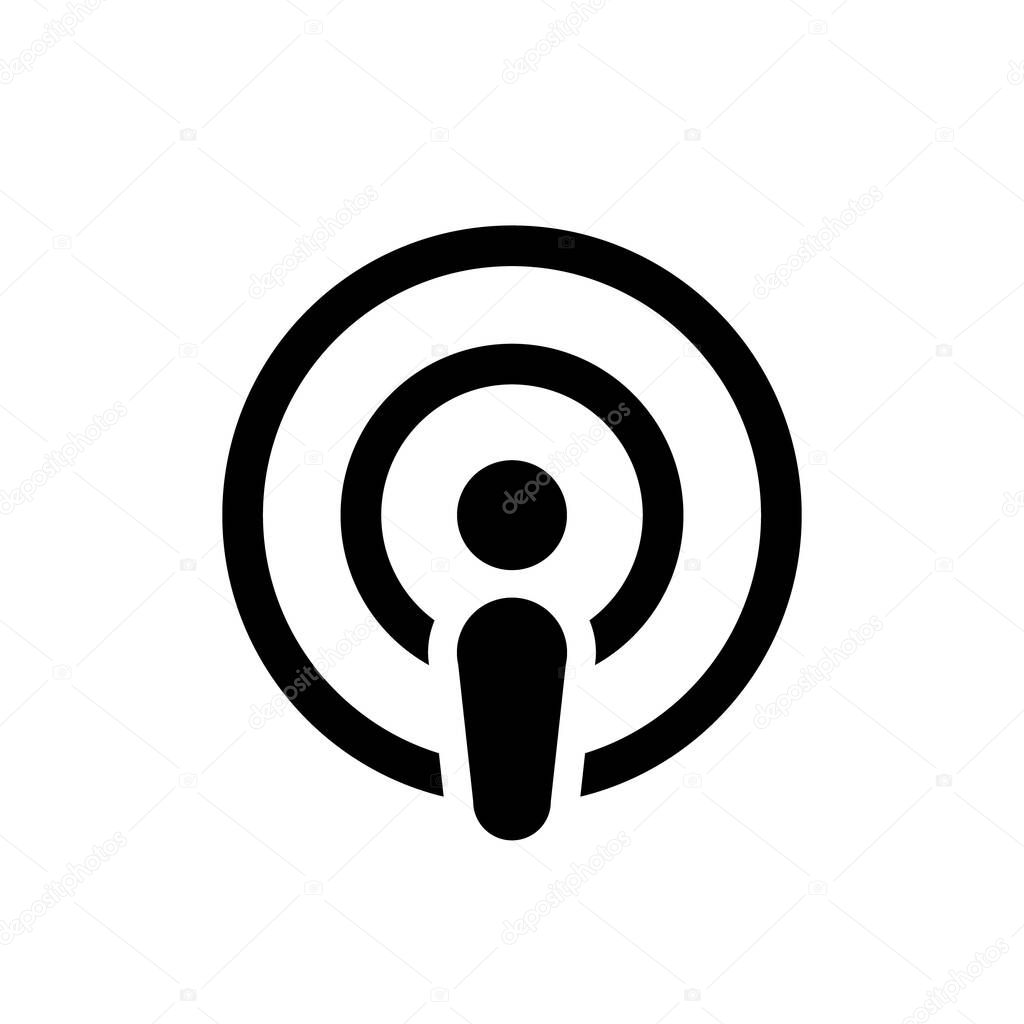 Apple podcast icon vector isolated on white background. Podcasting sign symbol
