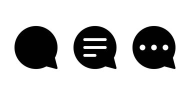 Konuşma balonu, mesaj ikonu vektörü. Sohbet iletişim işareti sembolü