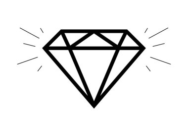 Parlak elmas taş, düz biçimde mücevher ikonu taşıyıcısı. Premium işaret sembolü