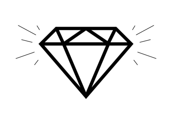 Jiskřivý Diamantový Kámen Drahokam Ikona Vektor Plochém Stylu Značkový Symbol Royalty Free Stock Ilustrace