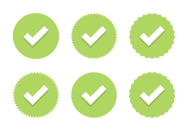 Düz stil olarak işaretleme simgesi koleksiyonu. Tik, işaret simgesini işaretle