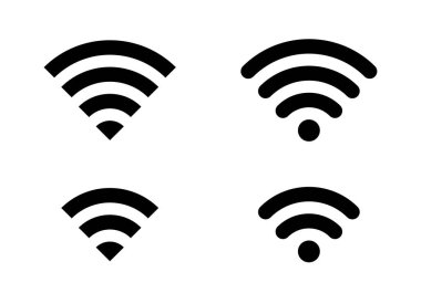 WIFI, kablosuz sinyal ikonu vektörü. İnternet bağlantısı işareti sembolü