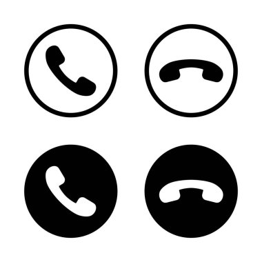 Telefon kabul et ve arama simgesi vektörünü azalt