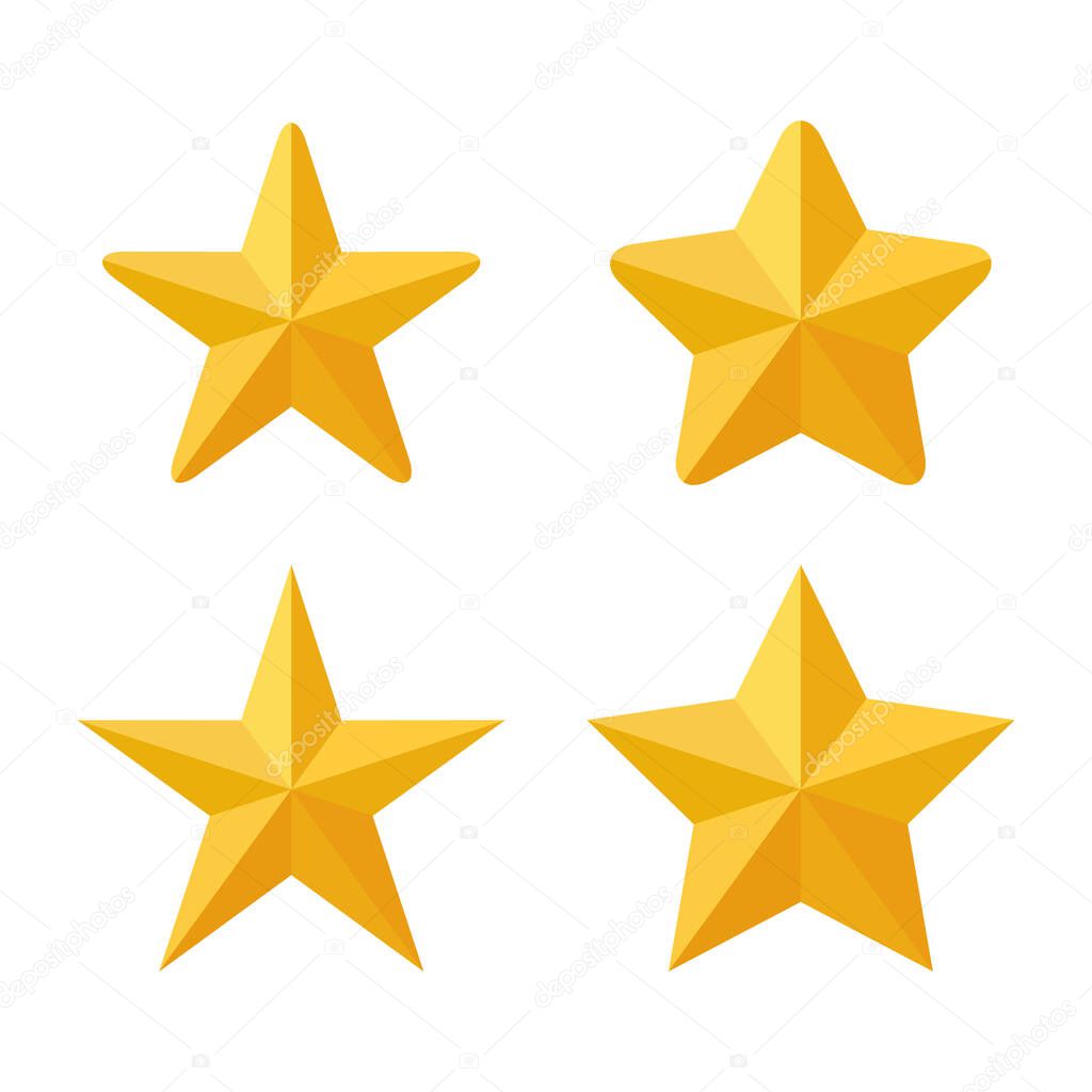 3d star icon set. Stars badge symbol vector