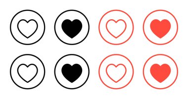 Dilek listesi aşk simgesi daire çizgisi üzerinde. Kalp sembolü vektörü