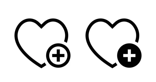 Přidat Seznamu Přání Love Line Ikony Vektor Srdce Symbolem Royalty Free Stock Ilustrace