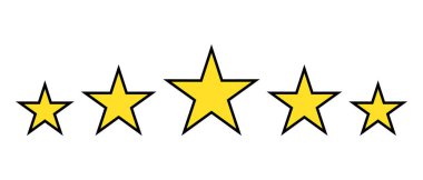 Sarı beş yıldız ikon vektörü. Mükemmel derecelendirme konsepti