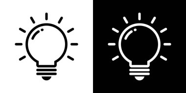 Moda tarzında ampul hattı simgesi vektörü. Fikir, yaratıcılık işareti sembolü
