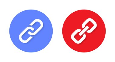 Düz dizaynda URL bağlantısı, zincir simgesi vektörü