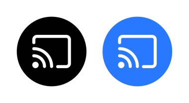 Çember arkaplanda ekran kalıbı simgesi. Döküm işareti sembolü
