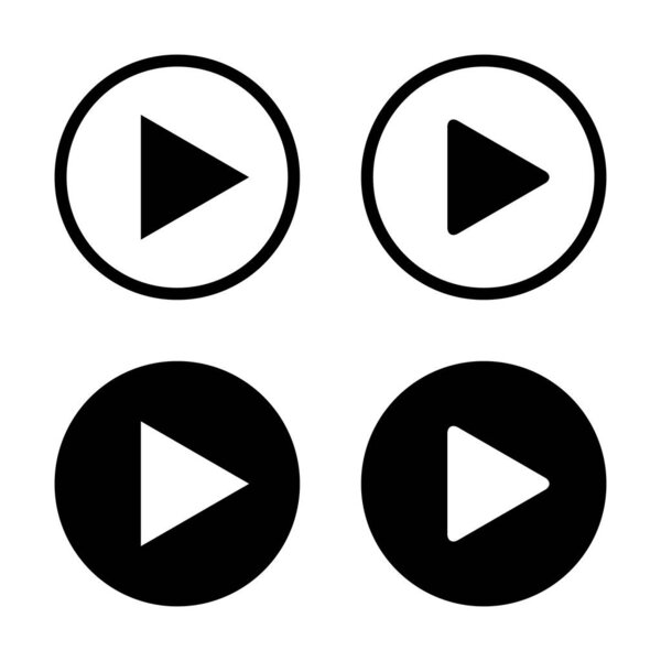 Играть значок кнопки на черном круге. Символ игрока