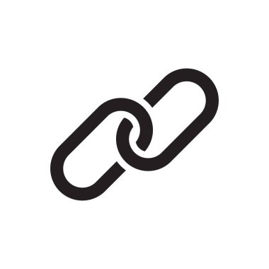 Zincir bağlantısı simgesi beyaz arkaplanda izole edildi. Hiper Bağlantı işareti sembolü