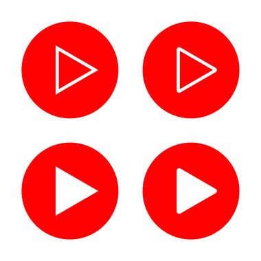 Düz biçimli oynat düğmesi simgesi. Video oynatıcı kavramı