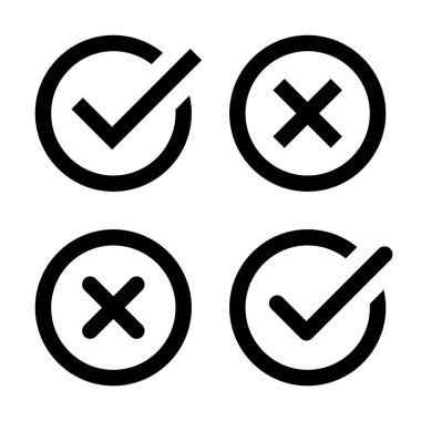 İşaretleme simgesi ayarlandı. İşaretleme ve x işareti simgesi