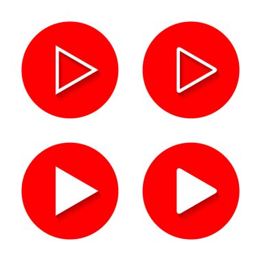 Gölgeli düğme simgesini çal. Video oynatıcı kavramı