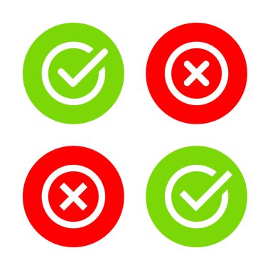 Düz olarak işaretle ve işaretle simgesini işaretle. Kene ve x konsepti